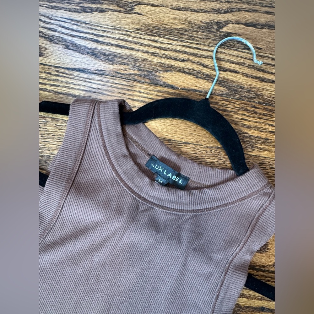 JLUXLABEL Chocolate Brown Ribbed Dress - Picture 5 of 5